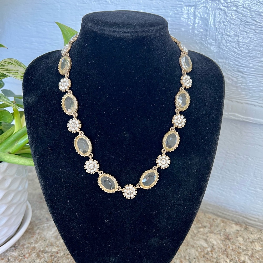 Miriam Haskell Vintage Crystal Glass/Resin Pearls Gold Tone